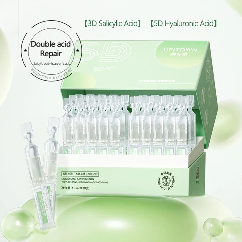 3D Exfoliating Salicylic Acid Shrink Pores Serum 5D Hyaluronic Acid Anti Aging Whitening Skin Care Essence Remove Acne Mark