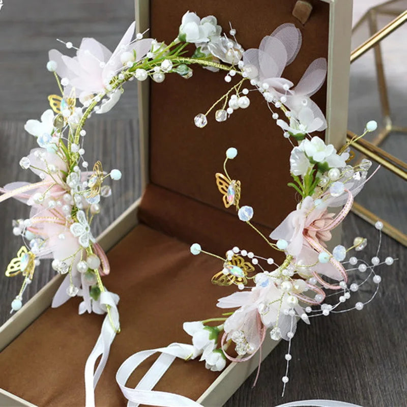 Forest Fairy Style Delicate Children's Day Wreath Kids Girl Daughter's Birthday New Year Gift Favors Wedding Headdress