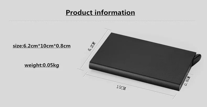 Anti-theft Aluminum Single Box Smart Wallet Slim RFID Fashion Clutch Pop-up Push Button Card Holder Name Card Case bank card bag