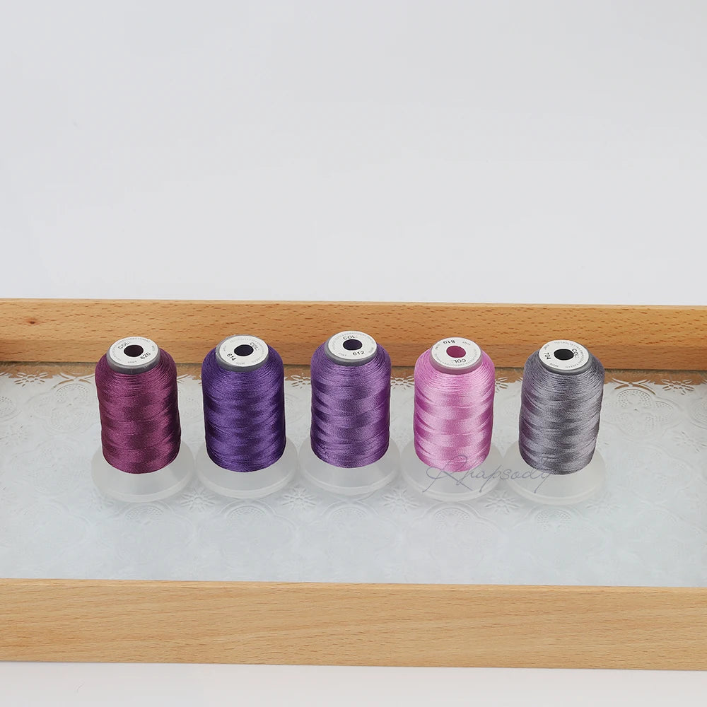 Rhapsody 40WT Polyester Embroidery Machine Thread 550Y 60 Colors Brother Babylock Janome Singer Pfaff Husqvarna Bernina Sewing