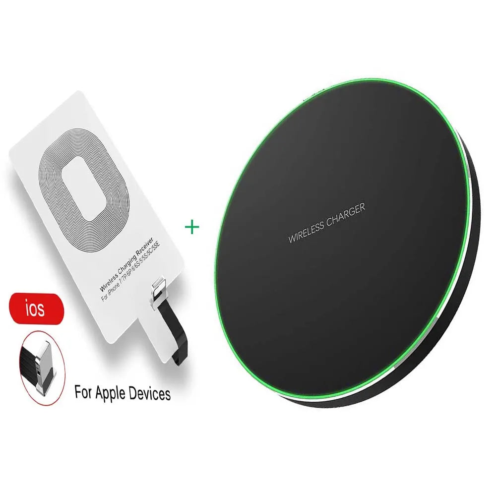 15W Type-C Wireless Charger Pad Receiver Kit For Samsung S20 S10 S9 S8 Wireless Adapter Coil For iPhone13 11 Pro 8 7 6S 6 5