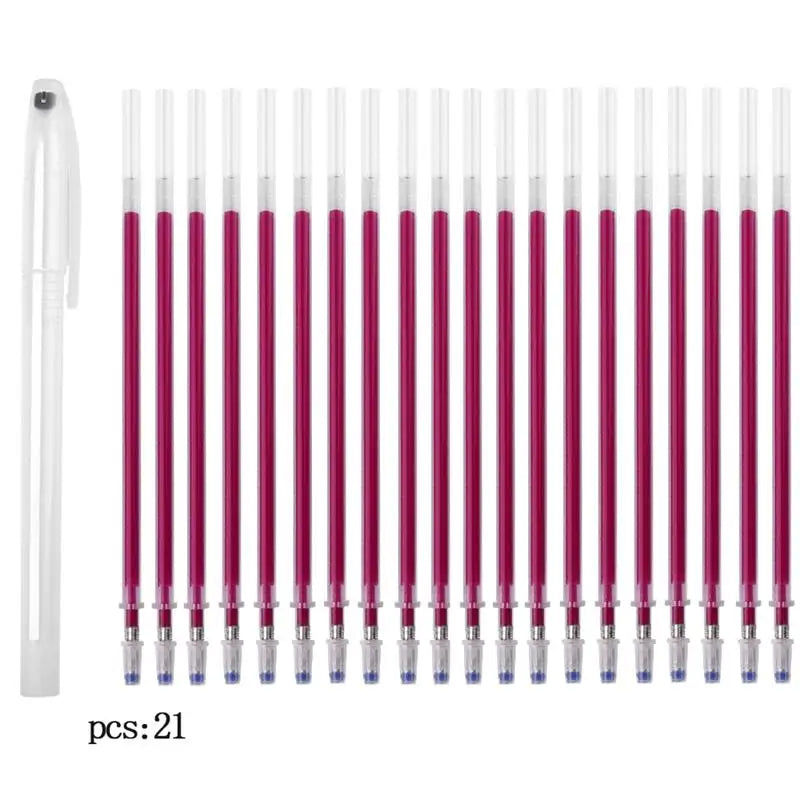 10-21pcs Heat Erasable Magic Marker Pen Fabric Pencil Temperature Disappearing Marker Pens Line Marking DIY Craft Sewing Parts