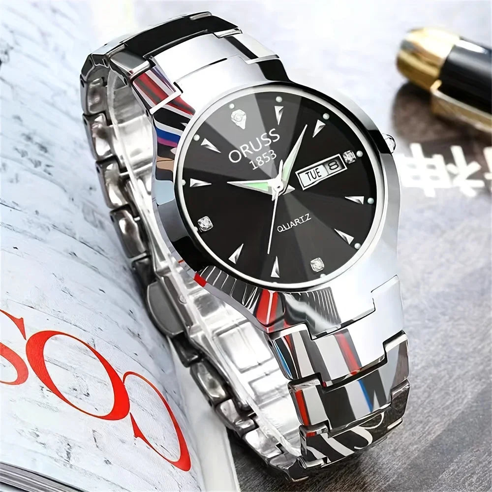 1/2pcs Couples Dial Cutting Quartz Watch Business Fashion Analog
