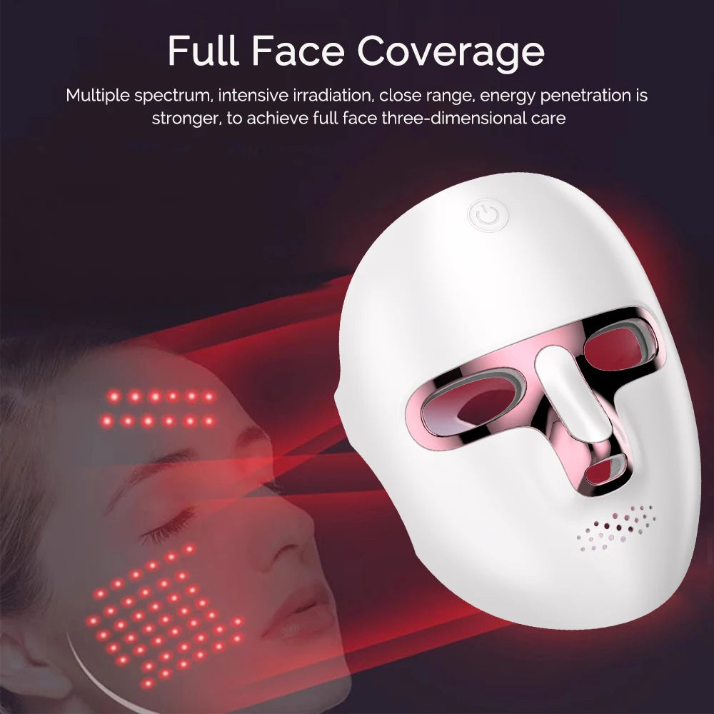 Forevrelily LED Face Mask Wireless 7 Color LED Facial Mask  Photon Skin Repair Anti Aging Rejuvenation LED Beauty Devices