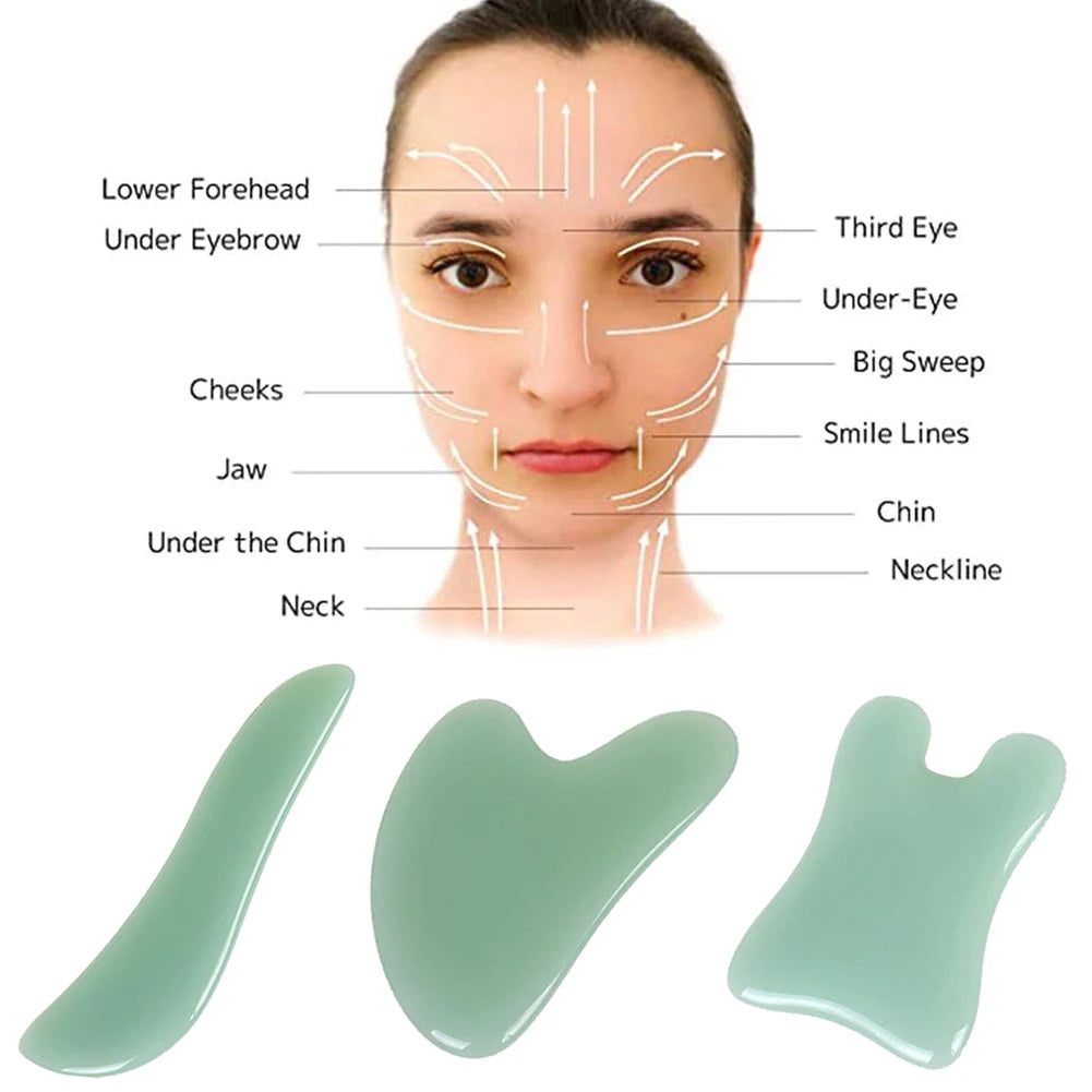 Gua Sha Natural Stone Resin Scraper Board Meridian Relaxation Face Massager Facial Tool For Body Slimming Massage Skin Care