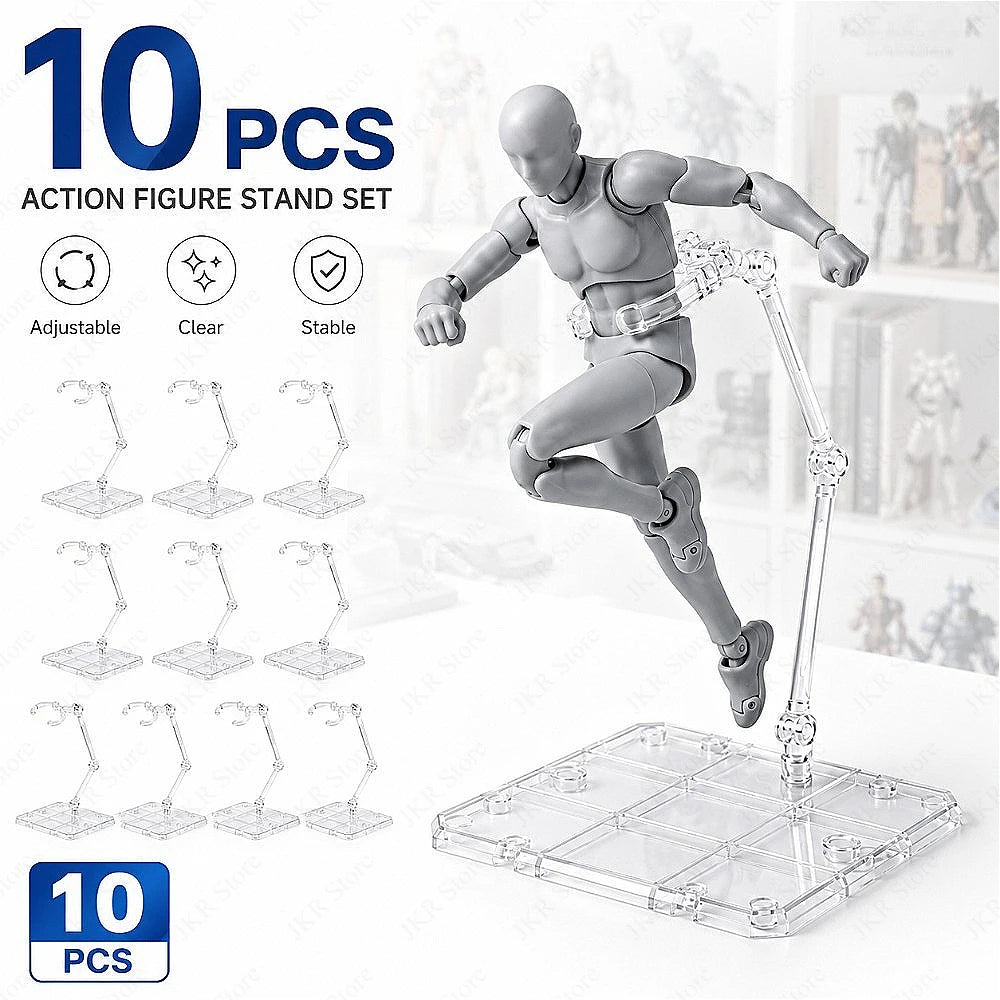 Clear Acrylic Action Figure Stand Assembly Display Holder Base