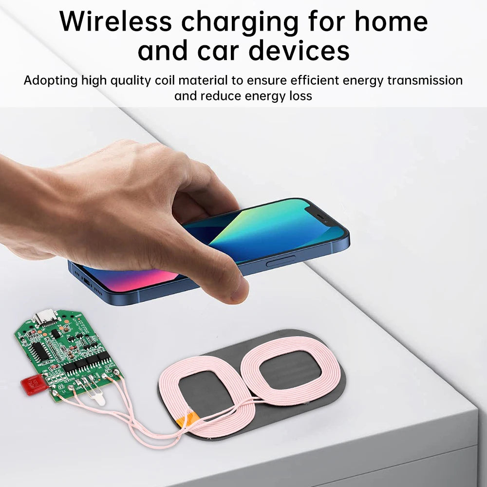 5~15W Adaptive Wireless Charging Module Charging Protection Board Equalizer Module QI Fast Charging Board DIY Wireless Charger
