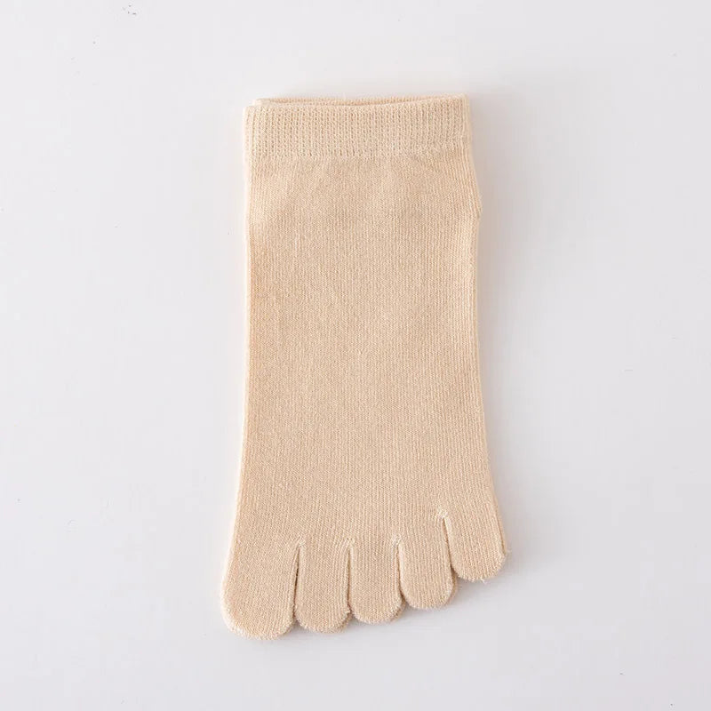 Spring Summer Women's Candy Color Ankle Socks Sweat absorption Breathable Cotton Split Toe Socks 5 Toes Short Five Finger Socks