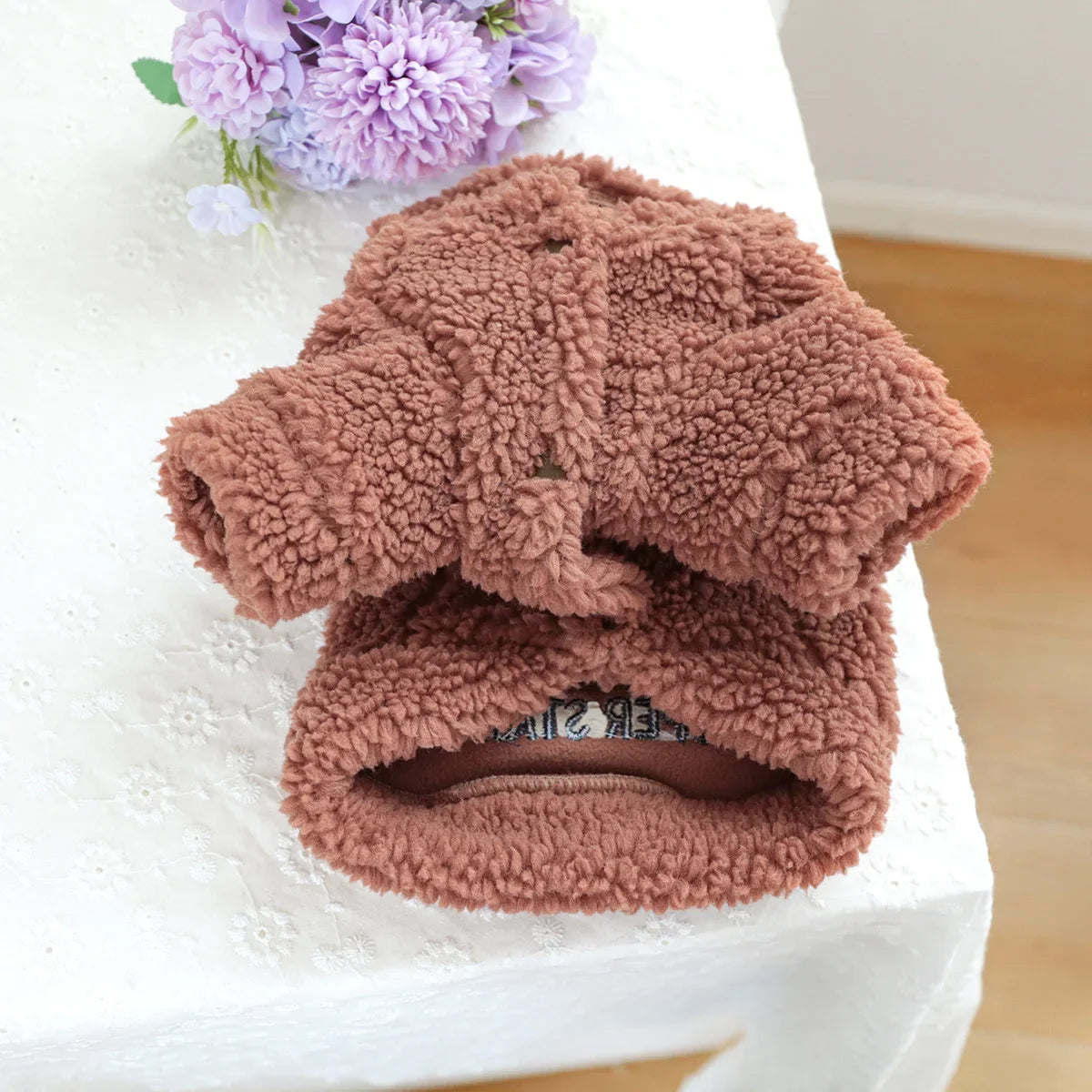 Autumn and Winter Pet Lamb Fleece Hooded Jacket Puppy and Cat Clothes New Models Thick and Warm Letter Hoodie Pet Clothes