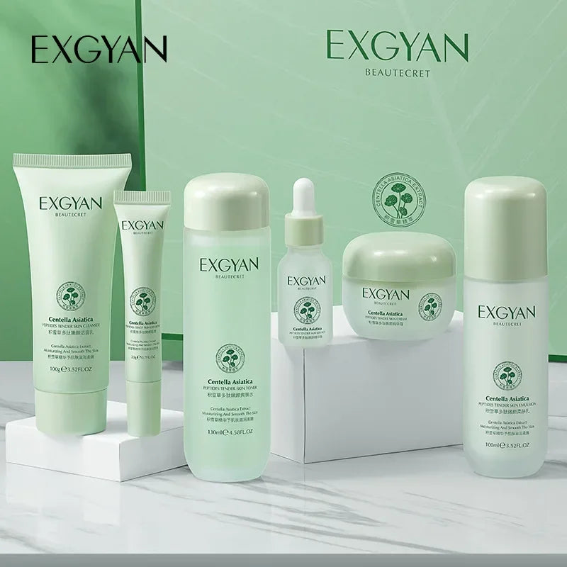 eCentella Asiatica Polypeptide Skin Care Set Aloe Moisturizing Oil-controlling Face Serum Cream Lotion Set Ascorbic Acid Essence
