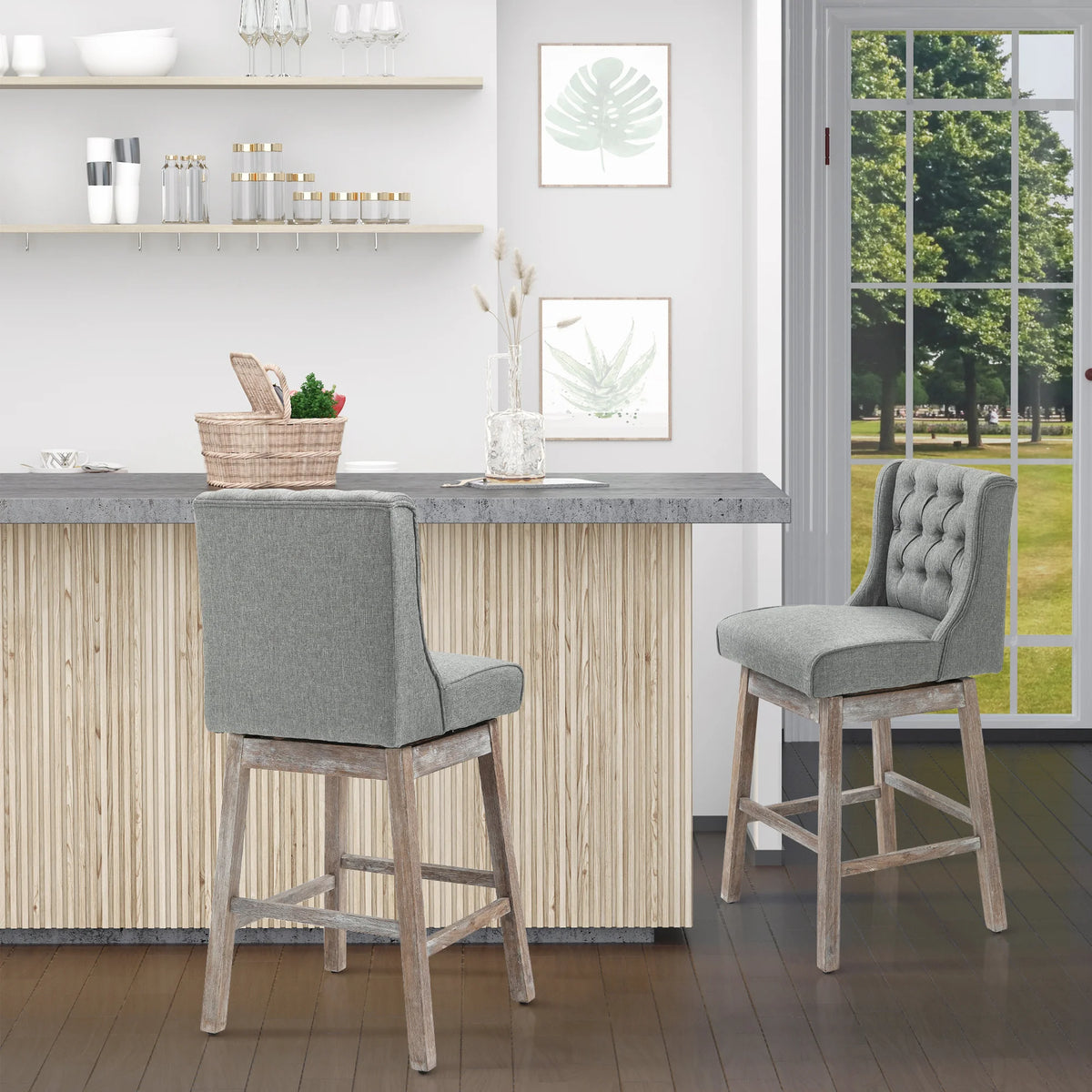 HOMCOM Bar Stools, Set of 2