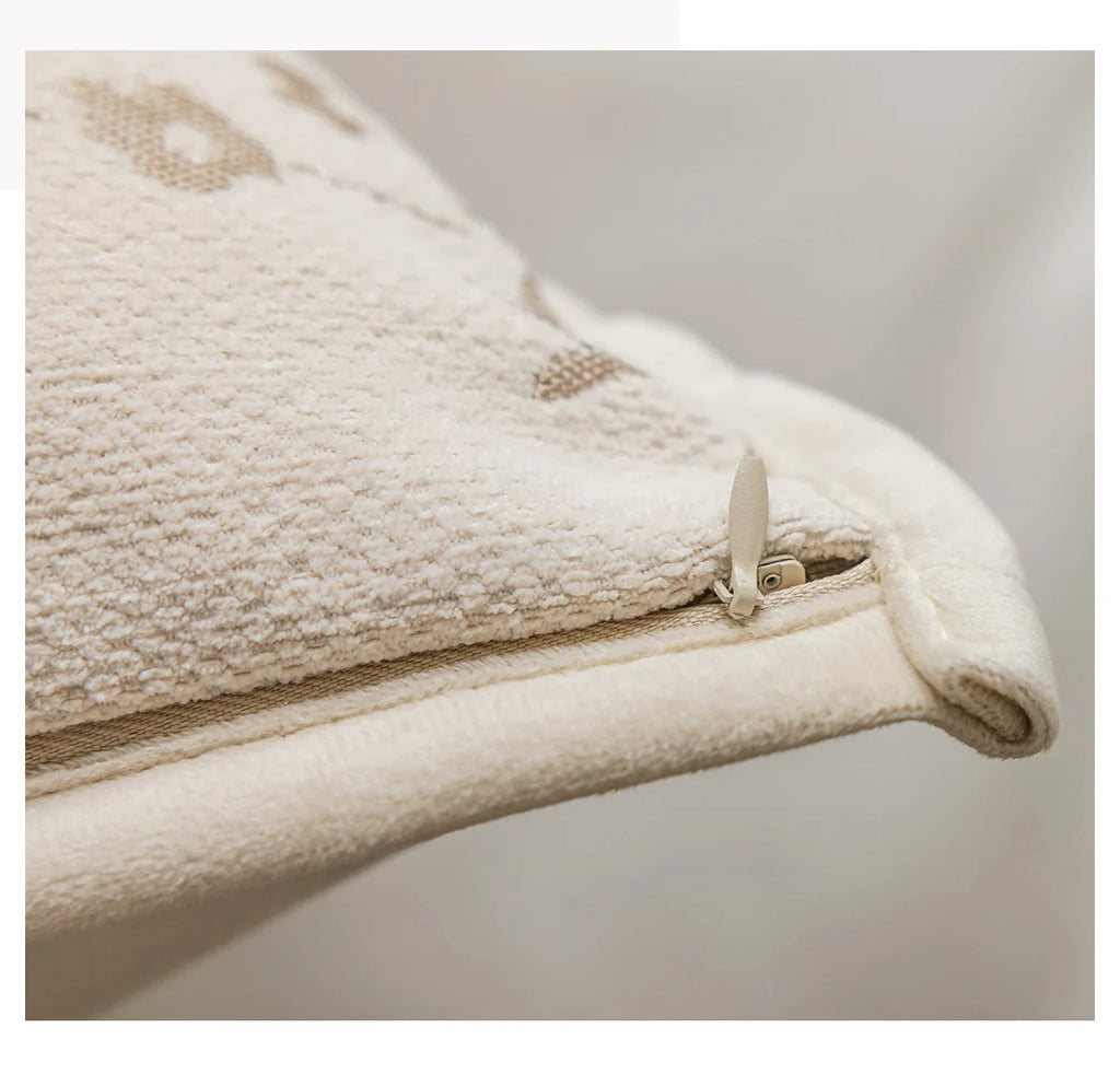 Cream Style Plush Sofa Pillowcase Ins Style Living Room Decorative Flower Pillow Bedside Cushion Bed Waist Backrest