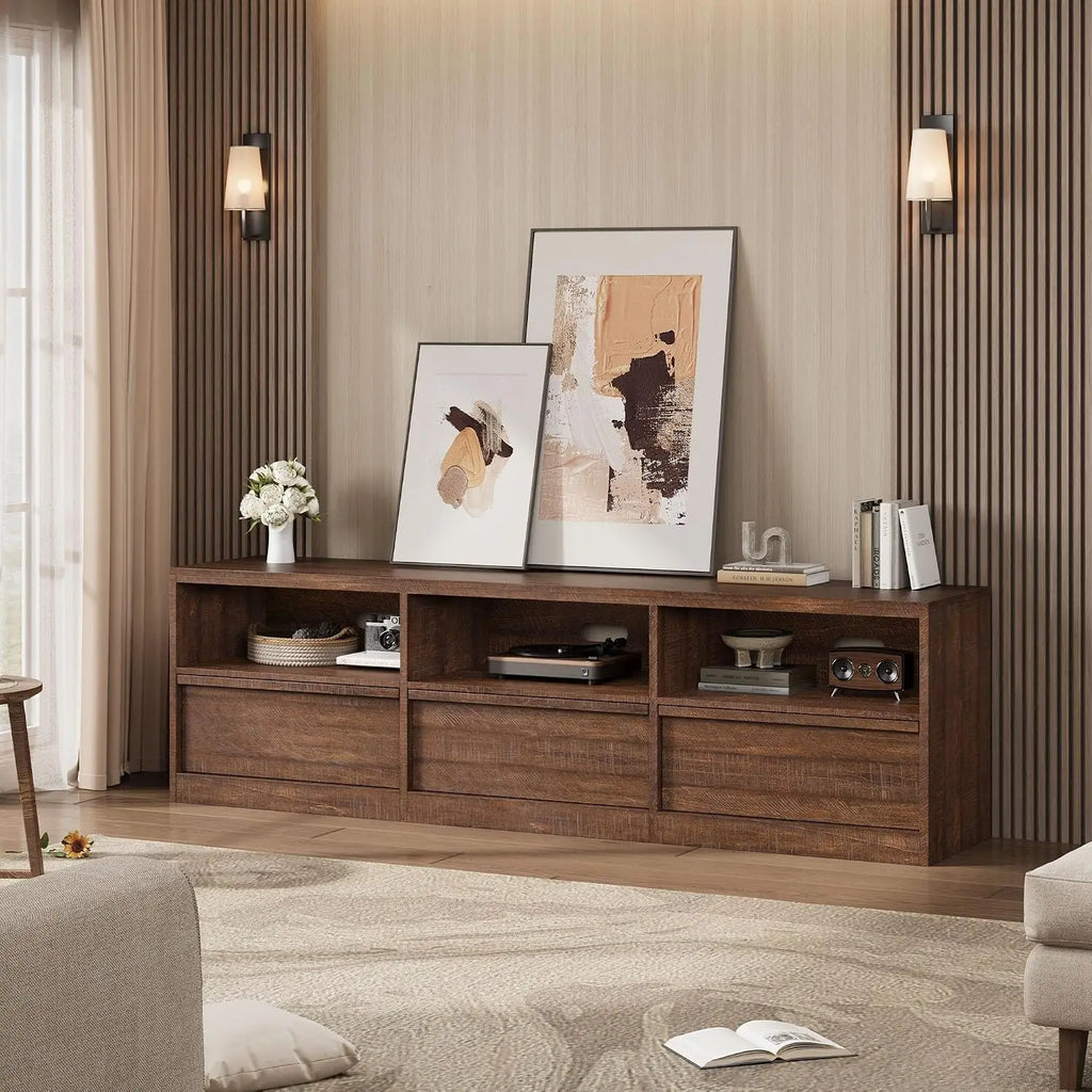Garvee Solid Wood TV Cabinet With Drawers