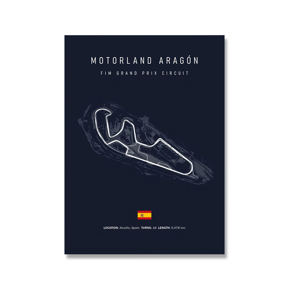 F1 Circuit Poster Inpu Island Jerez Catalonia Sepang International Circus Circuit Canvas Painting Wall Picture Artist Home Decor