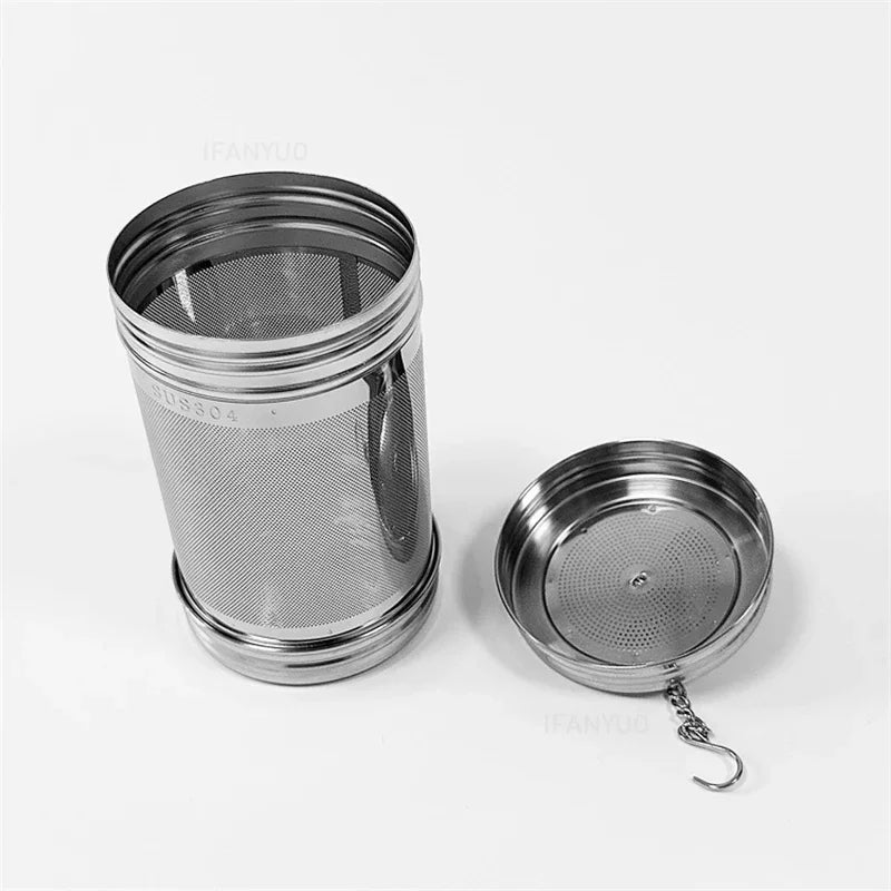 Fine Mesh Filter Tea Infuser Cylindrical 304 Stainless Steel Threaded Connection Teapot Strainer Spice Herb Kitchen Accessories