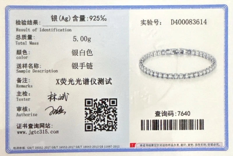 S925 Sterling Silver Bracelet Zirconia Tennis Ball Women Fashion