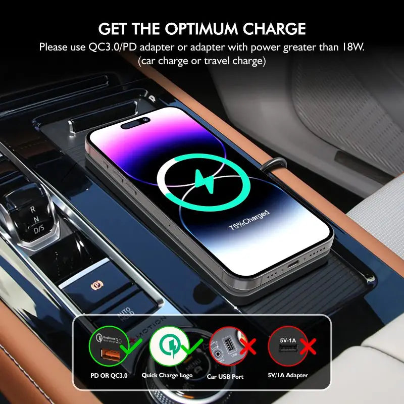 30W Fast Car Wireless Charger Pad for iPhone 15 14 13 12 Samsung Huawei AirPods Phone Non-slip Quick Car Wireless Charging Stand