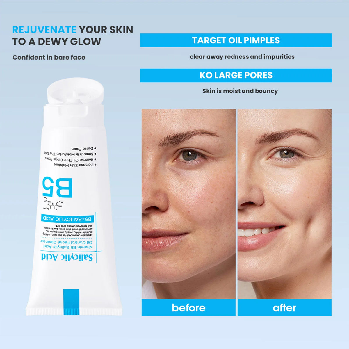 Vitamin B5 Salicylic Acid Facial Cleanser and Moisturizing Cream