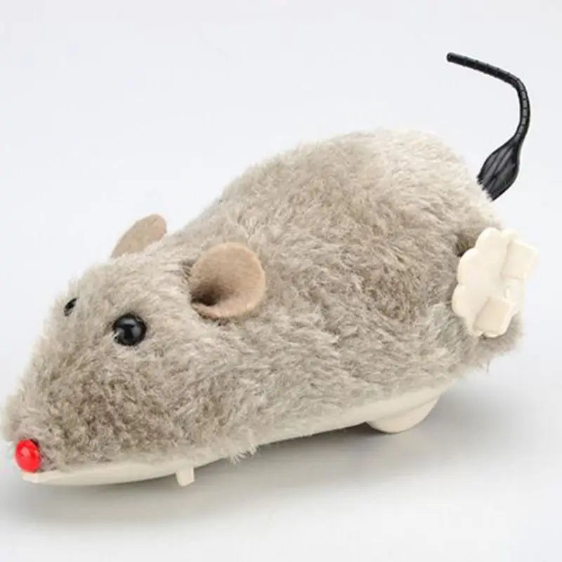 1Pc Funny Lifelike Plush Mouse Running Rat Toy for