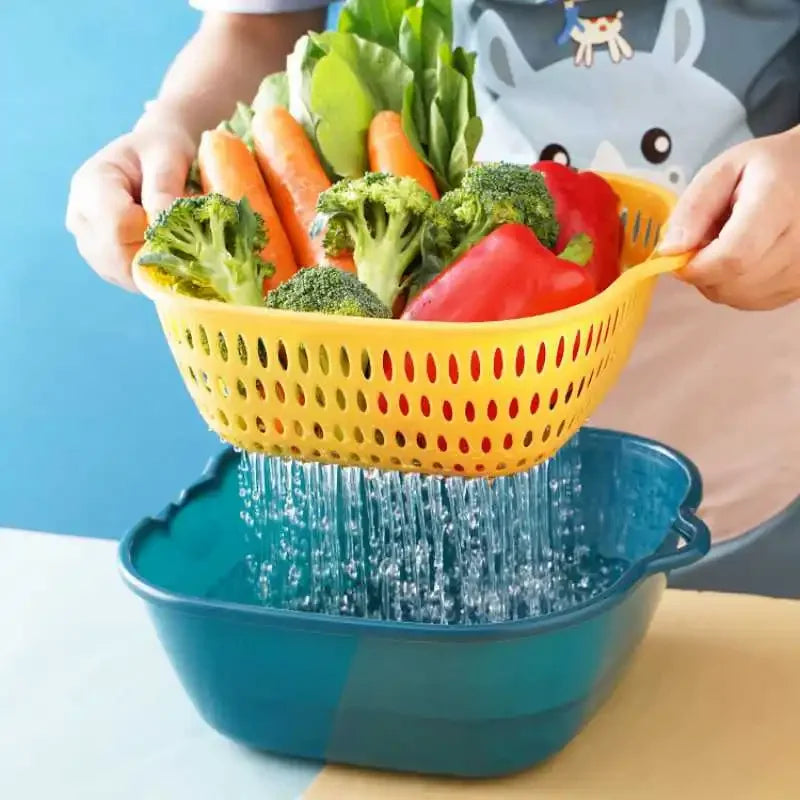 8PCS Kitchen Sink Vegetable Drainer Fruit Basket for Multifunctional Stackable Fruit Washing Basin Vegetable Drain Basket Basin