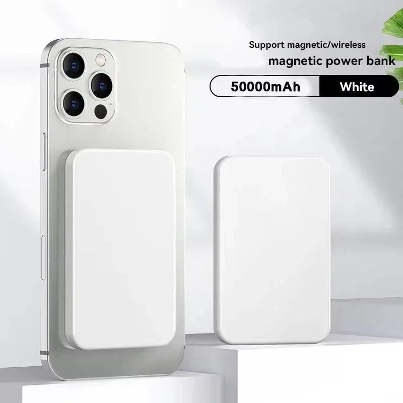 Lenovo 50000mAh Magnetic Power Bank for Magsafe Wireless Charger Fast Charging External Spare Battery For Android iPhone