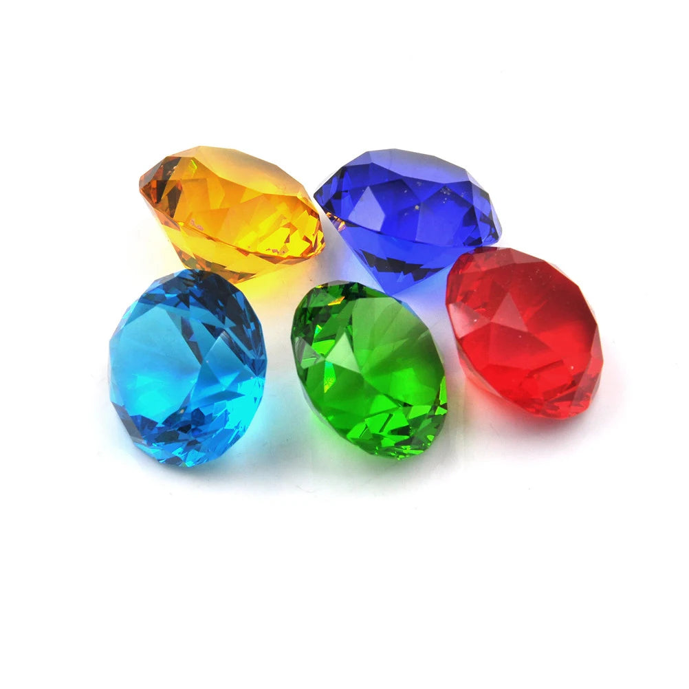 Glass Crystal Diamond Shape Paperweights Facet Jewel Wedding Decor Gift 30mm