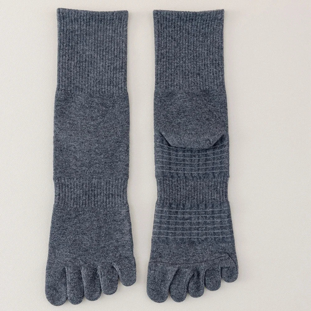 3 Pairs Five Finger Socks Men Anti-slip Sports Athletic Crew Socks Men High Quality Cotton Toe Socks Basketball Middle Tube