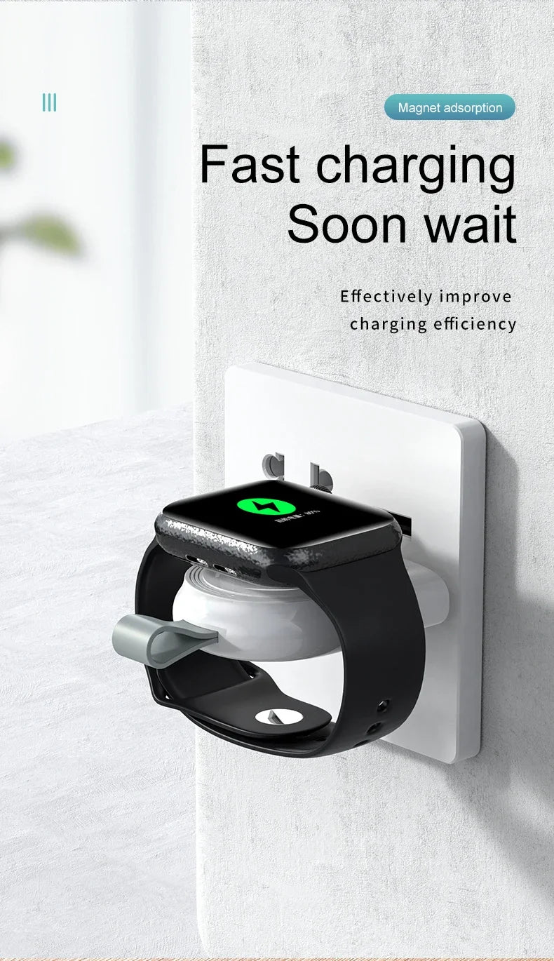 Mini Magnetic Wireless Charger Dock For Apple Watch series 8 7 6/5/4/SE/3/2 Portable Wireless Charging Cable Charger For iwatch
