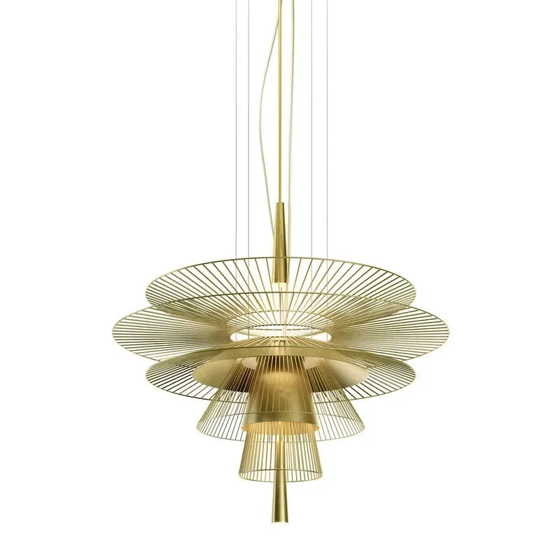 SANDYHA New Trend LED Chandelier Luxury Metal Cord Pendant Lighting for Parlor Living Dining Room Home Decor Home Hanging Lamp