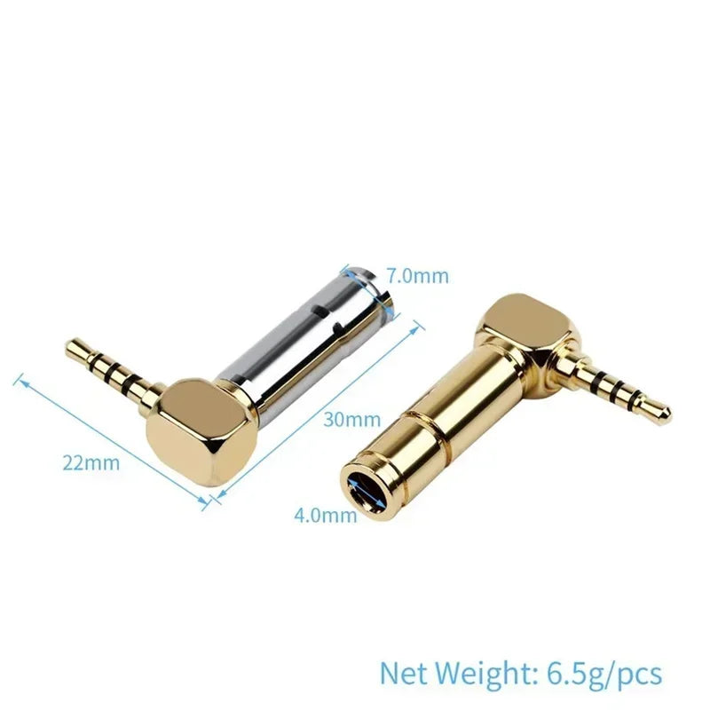 Audio Plug Jack 2.5mm 3/32 2.5 Earphone Connector 4 Pole 90 Degree Bend For Soldering Consumer Electronics Speaker Terminal