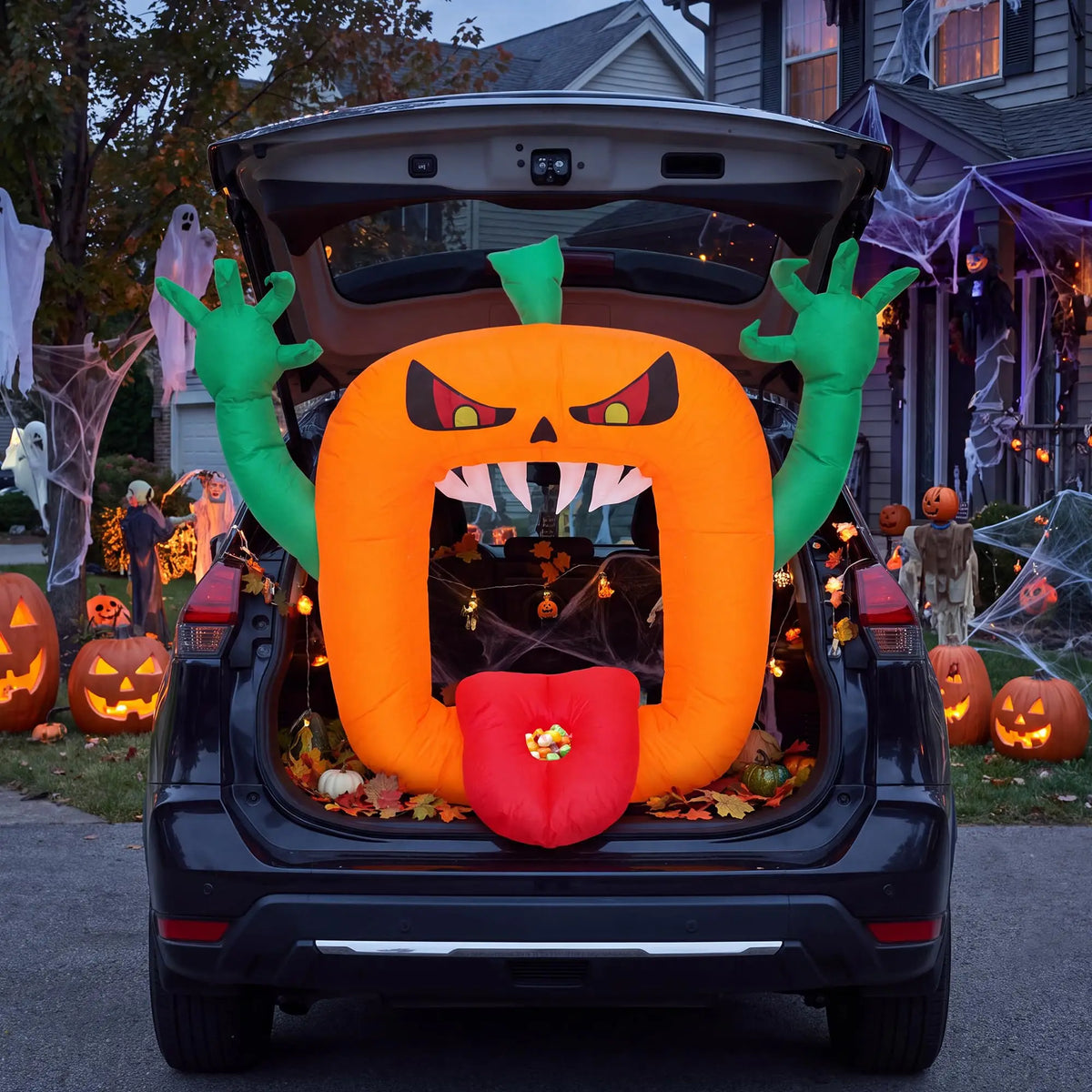 6 FT Halloween Inflatables Pumpkin Trunk or Treat Car Decorations
