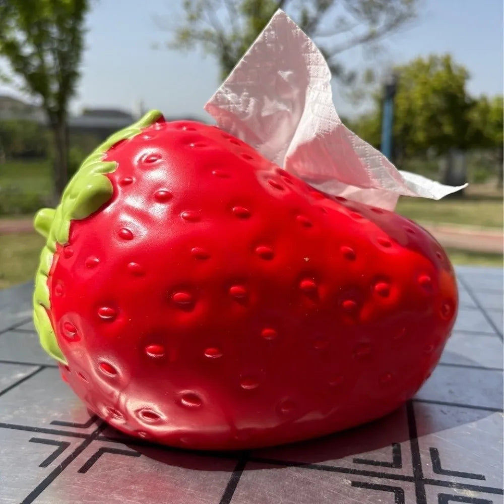 Creative Cute Strawberry Tissue Box Universal Napkins Box Plastics Paper Towel Case Bedside Table Large Capacity