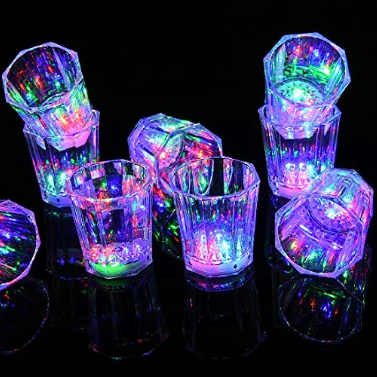 6/12/24Pcs LED Glowing Glasses Cup Light Up Shot Cup LED Flash Drinking Glasses Light Up Shot Glasses For Party Glow In The Dark