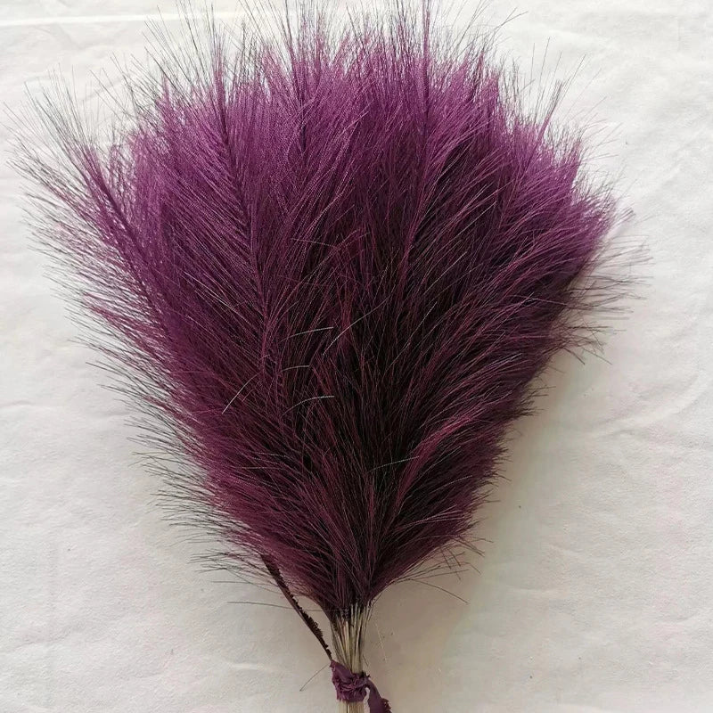 10pcs Artificial Pampas Grass Simulation Feather Wedding Props Reed Home Decor Supplies Table Colorful Pampas Grass 시뮬레이션 풀