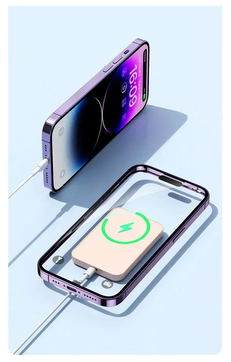 Lenovo 50000mAh Magnetic Power Bank for Magsafe Wireless Charger Fast Charging External Spare Battery For Android iPhone