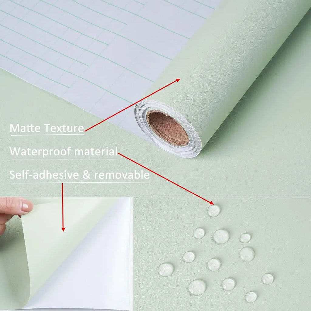 Matte PVC Waterproof DIY Self Adhesive Vinyl Wallpaper Kitchen Cabinet Desktop Contact Paper Wall Sticker Home Decor Wall in Rol