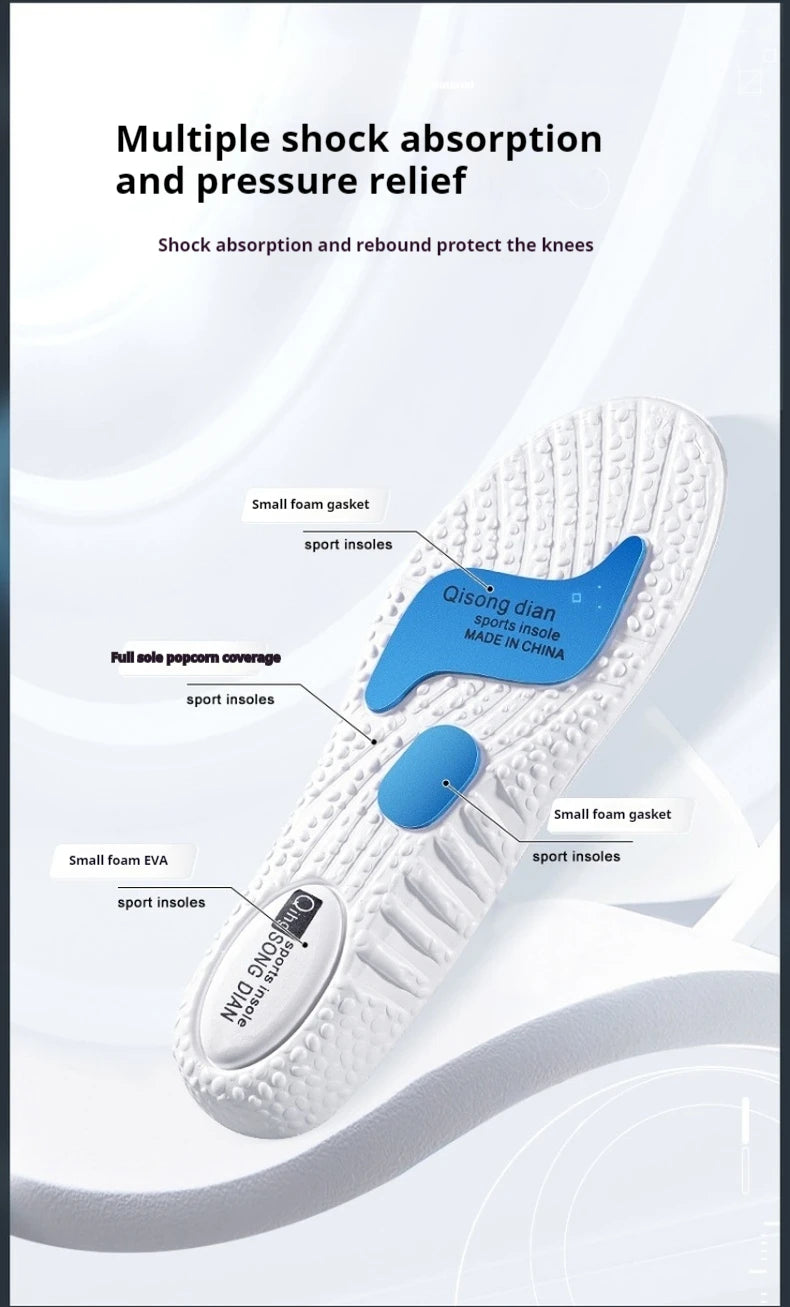 Sport Insoles For Shoes Men Woman Comfortable Running Insole for Feet Non-Slip Baskets Shoe Pads Arch Support Orthopedic Inserts