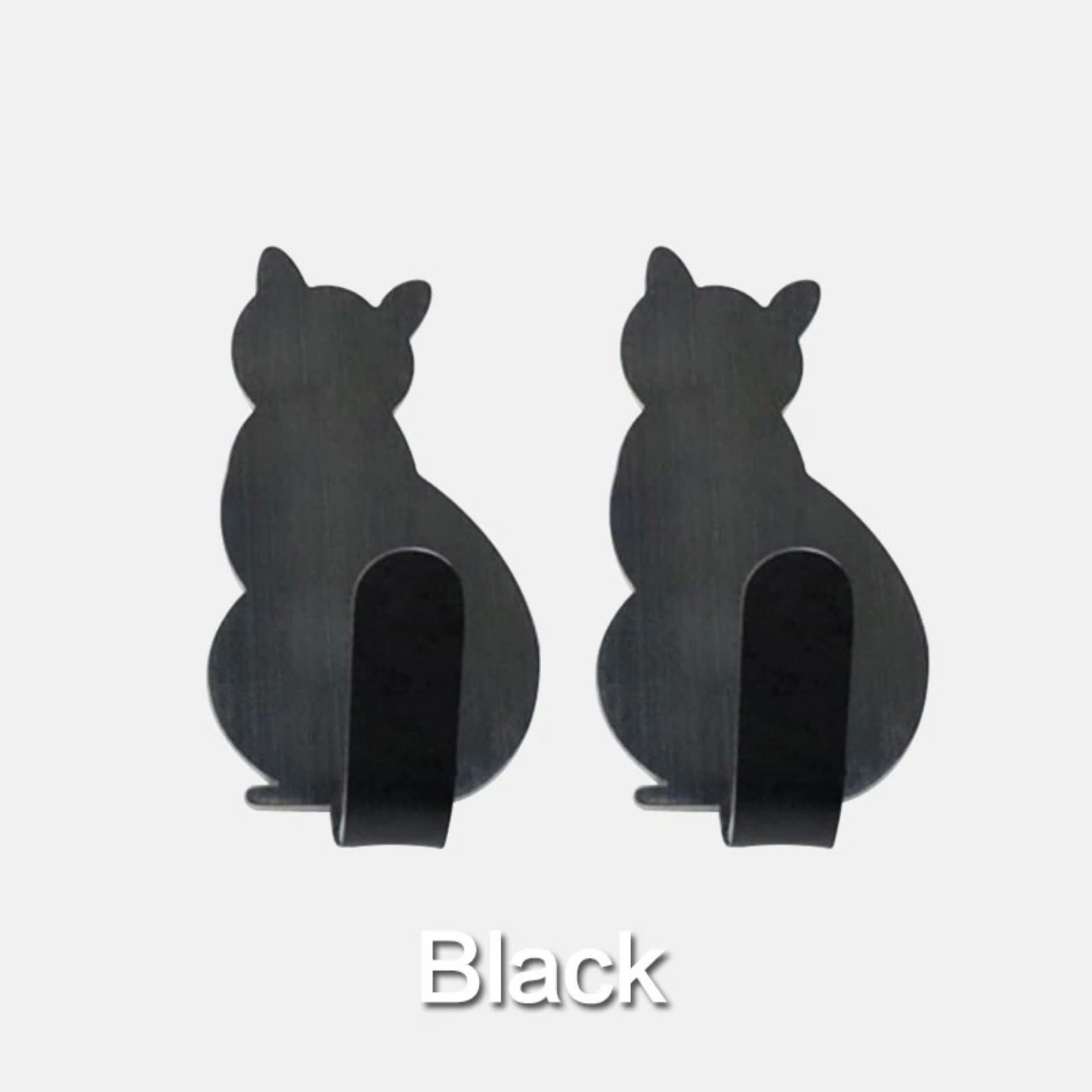 JJYY 2PCS Waterproof Strong Adhesive Hooks for Bathroom Plastic Cat Wall Sticker Wall Door Hanger For Kitchen Towel Hook