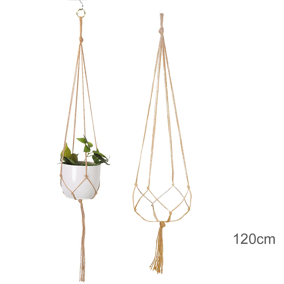Handmade Macrame Plant Hanging Basket Garden Pots Holder Balcony Macrame Wall Hanging Decoration Knotted Lifting Rope Home Decor