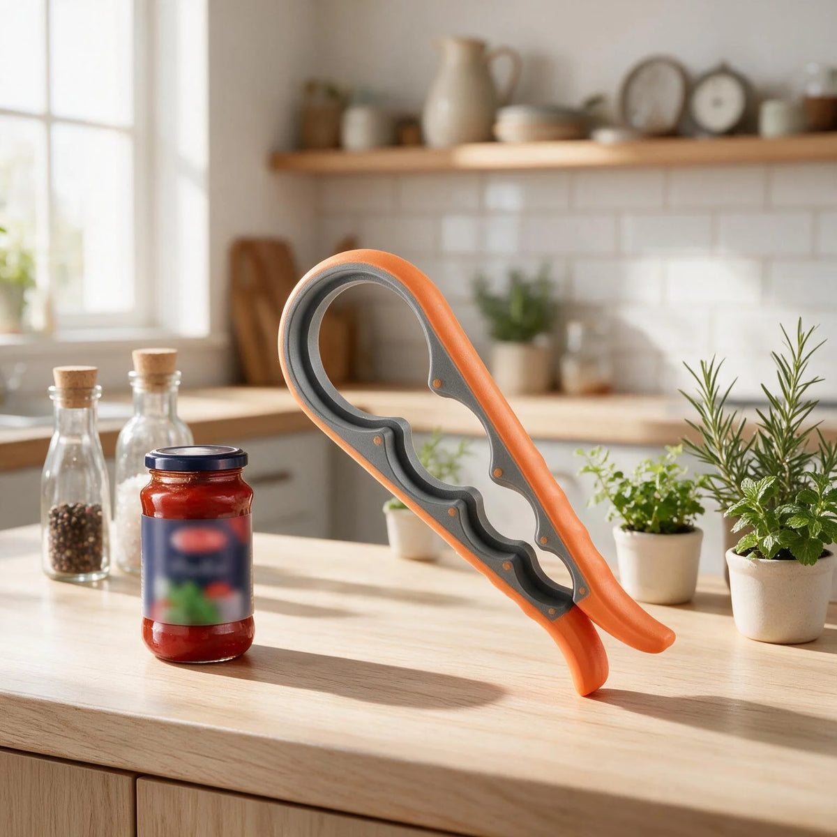 1 Pack Multifunctional Jar And Bottle Opener Non Slip Labor Saving Easy To Open Stubborn Lids Portable Durable Easy To Clean For Daily Kitchen Cooking Household Users Cooking Enthusiasts Manual Lid Remover Simple Twist Cap Ga