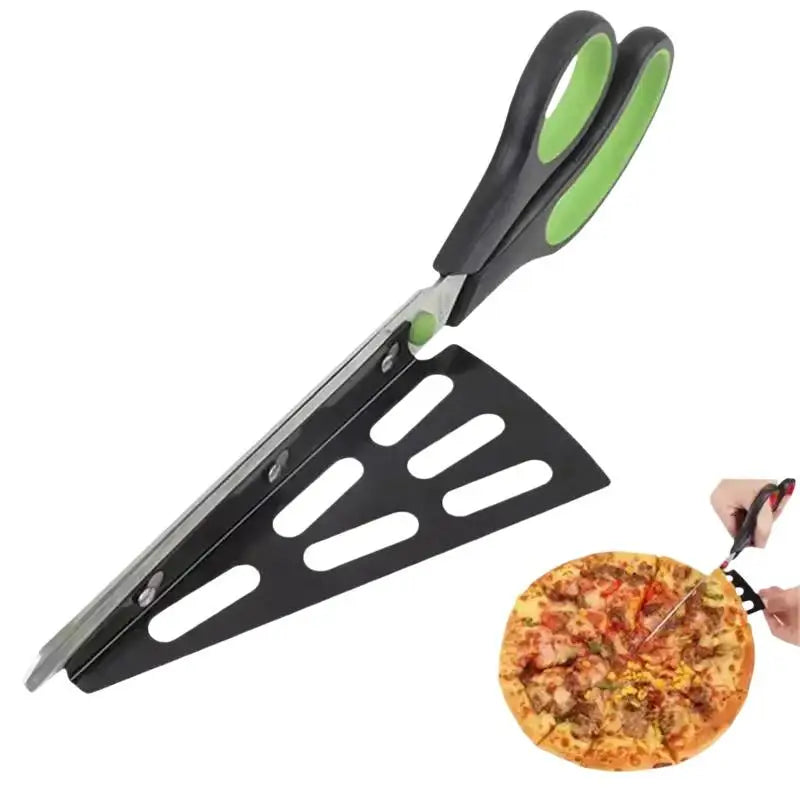 Detachable Pizza Scissors Knife With Protective Server Stainless Steel Pizza Cutter Slicer Scallion Cutter Kitchen Accessories
