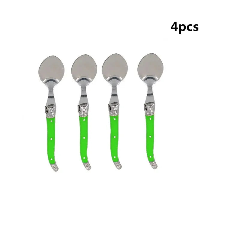 Laguiole Teaspoon set Mini Small Coffee Spoons Ice Tea Spoon Stainless Steel Stirring Dessert Scoop Flatware 6'' 15.5cm 4-10pcs