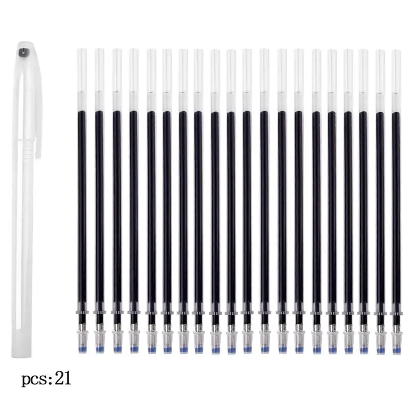 10-21pcs Heat Erasable Magic Marker Pen Fabric Pencil Temperature Disappearing Marker Pens Line Marking DIY Craft Sewing Parts
