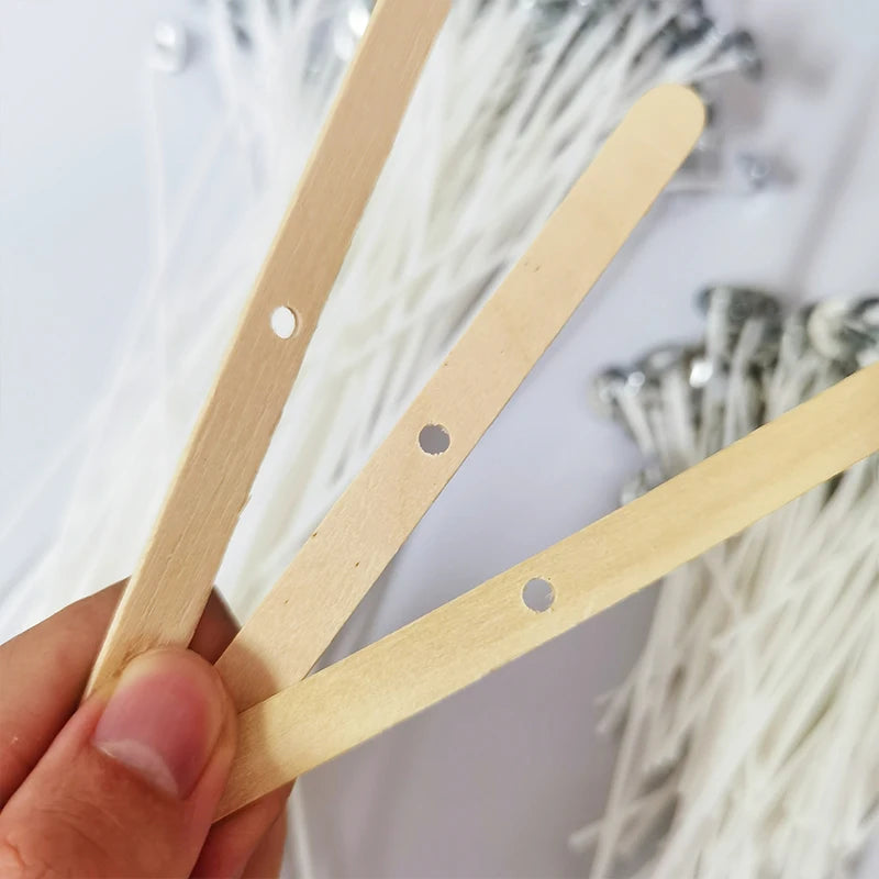 53pcs Candle Wicks Holder Waxed Cotton Candle Wicks Set with Stand Original Smokeless Candle Wicks Soy Oil Wax Core Woven Making