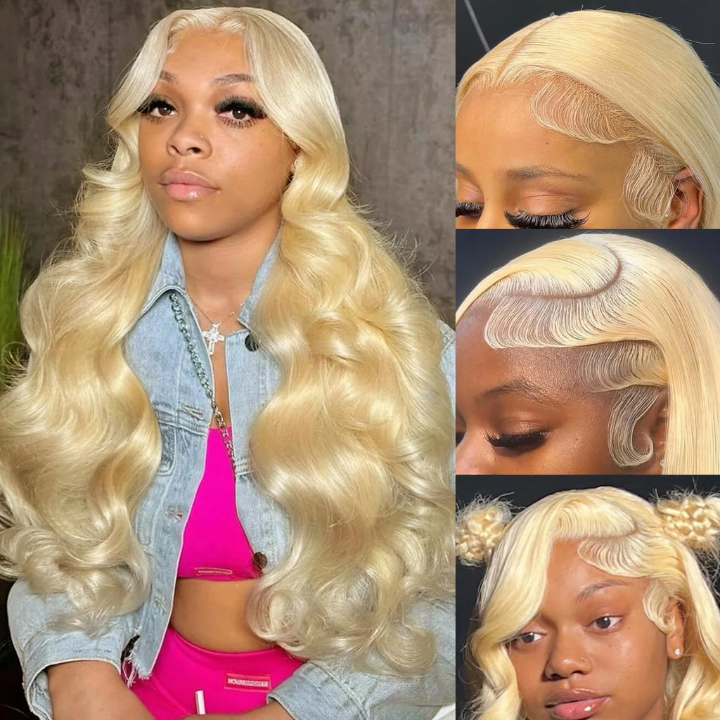613 13x6 Lace Front Wig Human Hair Body Wave Blonde Lace Frontal