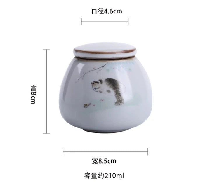 Urns for Ceramics Ashes Sealed Cremation Funeral Keepsake Human Pet Memorial Suitable Home Fireplaces Burial Ash Urn Cat