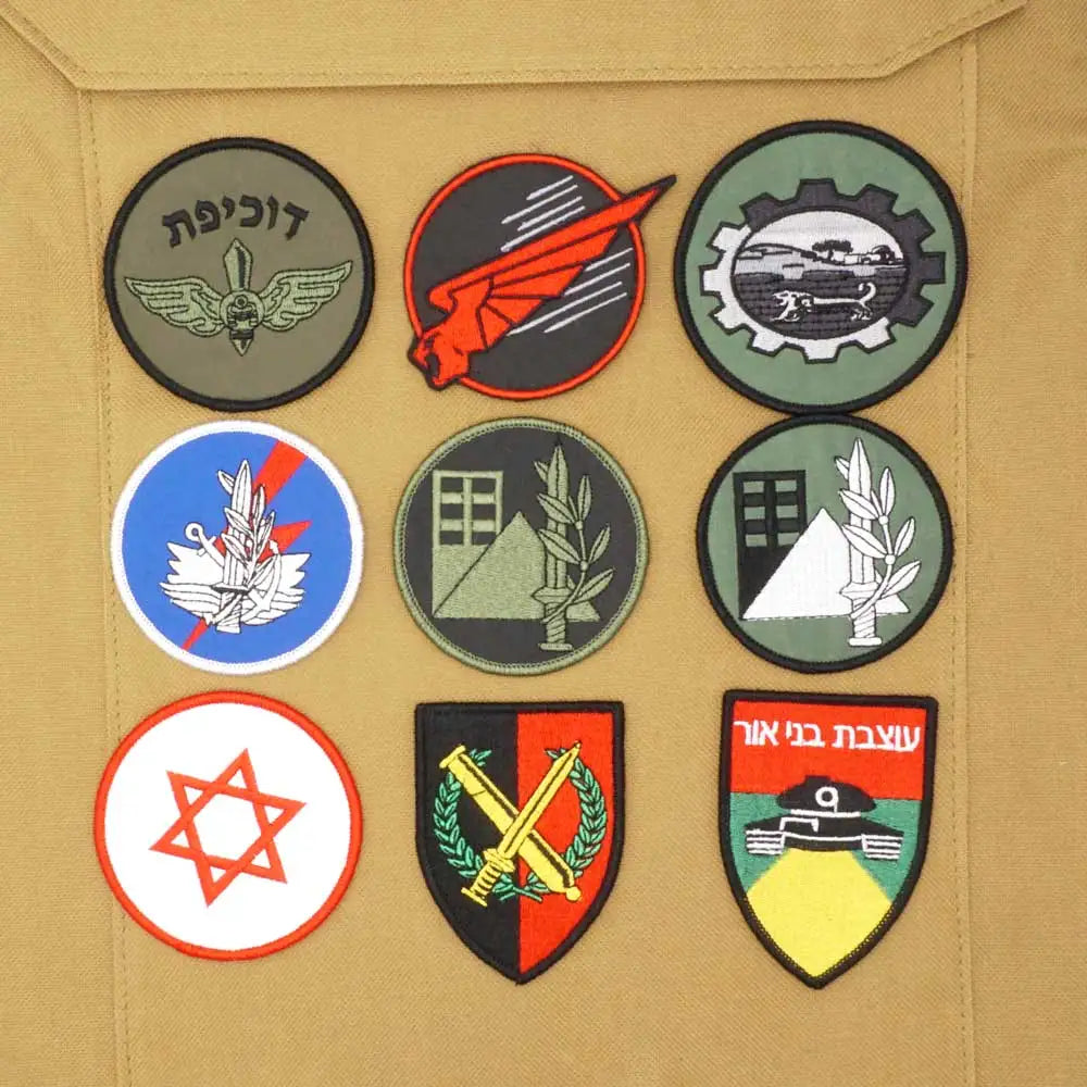 Israel Flag Embroidery Patch Hook and Loop Mlrs Army Morale Badge Israeli Language Outdoor Equipment Tactical Backpack Sticker