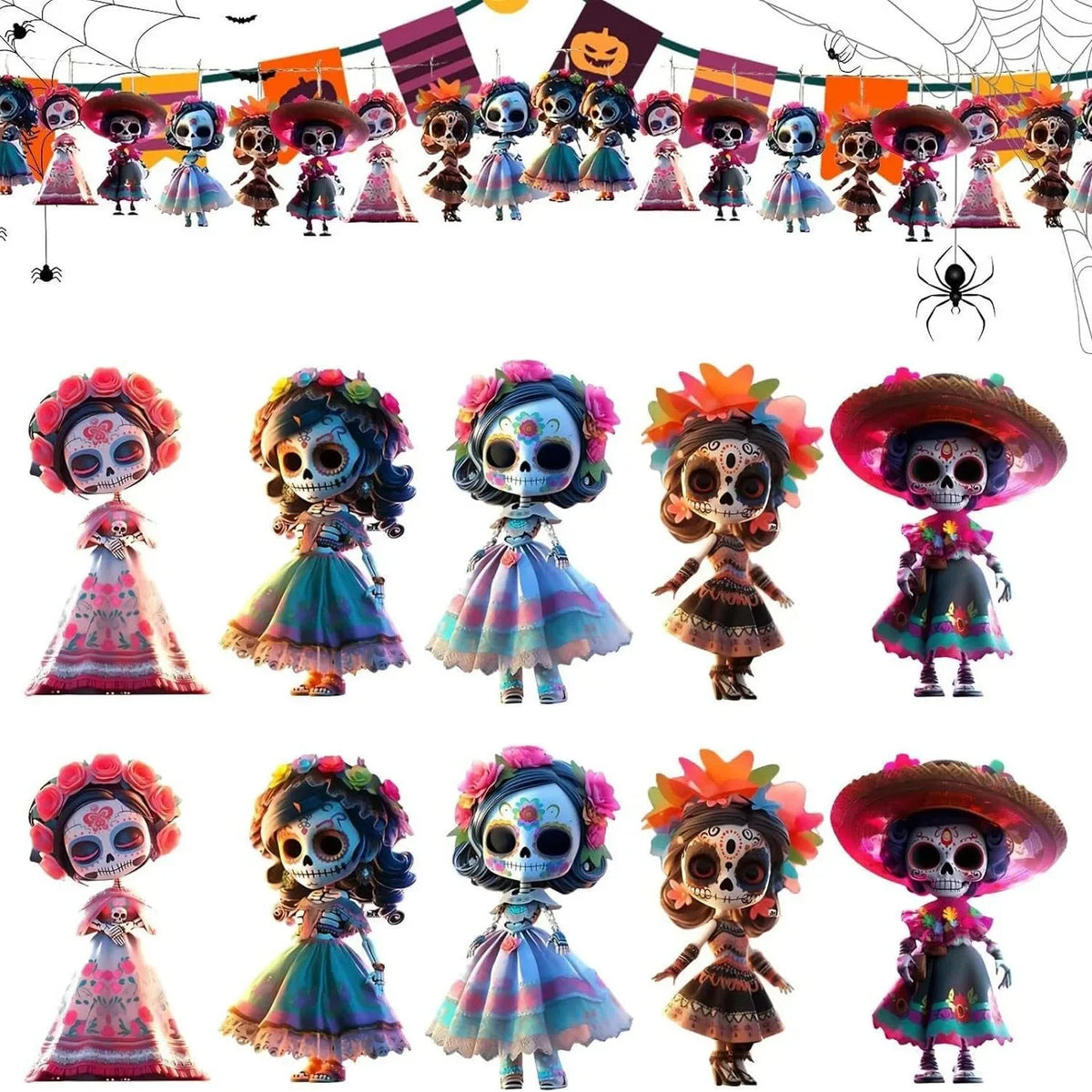 Runt 20pcs Wooden Skull Decorative Pendants With Rope