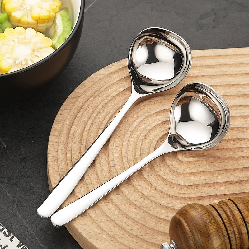 Stainless Steel Thickening Spoon Creative Long Handle Hotel Hot Pot Spoon Soup Ladle Korean Soup Scoop Home Kitchen Tools