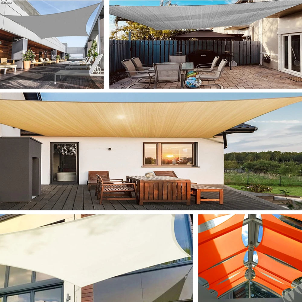 Waterproof Sun Shade Sail Square Rectangle Triangle Garden Canopy UV Block Pool Shade Cloth Sun Shelter Camping Hiking Tents